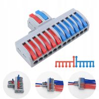 2-12 torów Szybkozłączka Elektryczna Kablowa Kostka Rozgałęźnik Przelotowa