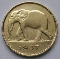 Kongo Belgijskie 5 franków 1947 - słoń