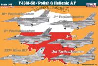 F-16 CJ-52 Polish & Hellenic Paints AF 1:48 SUPER KALKOMANIE