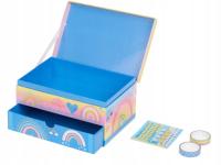 Szkatułka na biżuterię dla dziewczynki z szufladką diamenty i taśma OUTLET