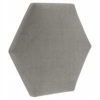 Panel tapicerowany ścienny wezgłowie 35x30cm welur szary heksagon