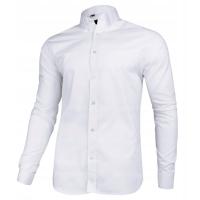 Мужская рубашка белая формальная атласная эластичная эластичная тонкая L