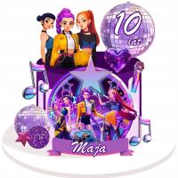 Wydruk CUKROWY masa cukrowa HUNTRIX KPOP DEMON HUNTERS tekst ZESTAW