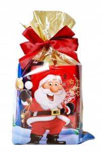 Torebki foliowe ŚWIĄTECZNE MIKOŁAJ worki celofanowe prezentowe 20x35 5 szt.