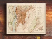Stara MAPA KAIR CAIRO 1920r. 70x50cm
