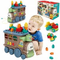 DUŻA CIUCHCIA UŚMIECHNIĘTA POCIĄG KOLEJKA KLOCKI GUMOWE MIĘKKIE DLA DZIECI