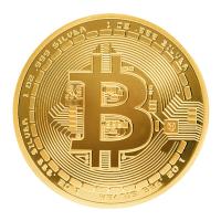 Moneta kolekcjonerska Bitcoin, złoto
