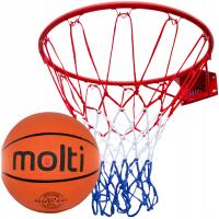 DUŻA OBRĘCZ + PIŁKA KOSZYKOWA DO KOSZYKÓWKI KOSZA SIATKA KOSZ DO GRY ZESTAW