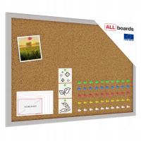Szara tablica korkowa 60x40 drewniana + pinezki