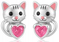 Серебряные Серьги Для Девочек С Родиевым Покрытием, Серебряные 925 Серьги-Гвоздики В Форме Сердца