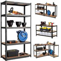 REGAŁ MAGAZYNOWY METALOWY 180x90x40cm # 5 PÓŁEK # BIURO GARAŻ MOCNY CZARNY