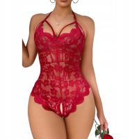 Сексуальное женское боди с открытой промежностью Red Erotic R. XL