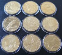 2 zł zestaw 2005 - 2014 r. - 9 szt. - ZWIERZĘTA ŚWIATA w kapslach