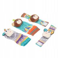 Baby nadgarstka grzechotki zabawki kolorowy wzór miękkie wczesne MW