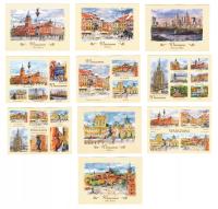 WARSZAWA widokówki malowane 10 szt