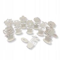 Kwiatki drewniane do ozdabiania 10 SZTUK 15 cm zestaw kreatywny dekorowanie