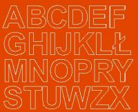 Litery samoprzylepne naklejki pomarańczowe 4 cm
