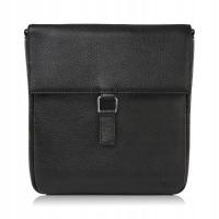 Listonoszka damska skórzana mała torebka damska czarna Paolo Peruzzi