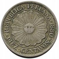 44704. Peru - 10 centavo - 1880r.