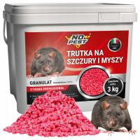 TRUTKA NA SZCZURY MYSZY GRANULAT BROMADIOLON NO PEST PATENRAT PELLET 3KG