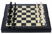 Квадрат-шахматы деревянные средневековые кремово-черные - 50 х 50 см