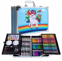 Набор для рисования для детей девочек художественный пластиковый чемодан
