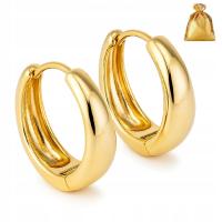 POZŁACANE GRUBE KOLCZYKI KÓŁKA ZE STALI CHIRURGICZNEJ KOŁA KLASYCZNE 2,1 CM