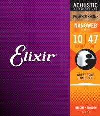 Struny Elixir NanoWeb Phosphor Bronze 10-47 Extra Light (16002)