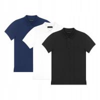 Комплект из 3 футболок поло белый, черный и темно-синий PAKO LORENTE 3XL