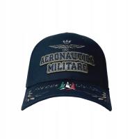 AERONAUTICA MILITARE Granatowa czapka z haftowanym logo