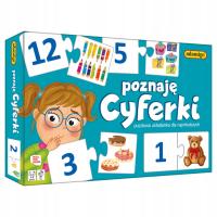 „Poznaję cyferki – edukacyjna gra puzzlowa Adamigo, nauka liczenia 3+”