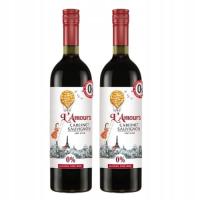 L'AMOURS Каберне Совиньон безалкогольное вино красное полусладкое 2 бутылки
