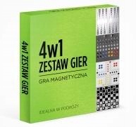 4W1 ZESTAW GIER GRA MAGNETYCZNA SZACHY WARCABY TRY