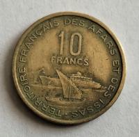 Francuskie Terytorium Afarów i Issów 10 franków 1969 najrzadszy rocznik