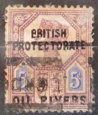 Oil Rivers kolonia brytyjska stary znaczek z nadrukiem (6/11