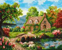 Obraz Malowanie po numerach 40x50 Kwitnący dom IDEYKA NA RAMIE