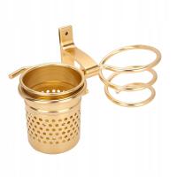 UCHWYT WIESZAK ŚCIENNY NA SUSZARKĘ I dlatoWNICĘ DO WŁOSÓW ORGANIZER ZŁOTY