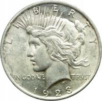 USA, 1 dolar 1923, Peace Dollar, st. 2+, ŁADNA