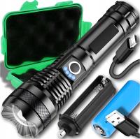 МОЩНЫЙ ТАКТИЧЕСКИЙ СВЕТОДИОДНЫЙ ФОНАРИК ПЕРЕЗАРЯЖАЕМЫЙ XHP90 ZOOM ДЛЯ ВЫЖИВАНИЯ ВОЕННЫЙ