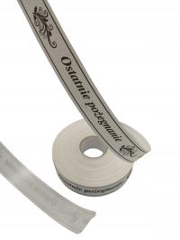 WSTĄŻKA POGRZEBOWA OSTATNIE POŻEGNANIE 3CM/100Y 3-0120 SZARFA