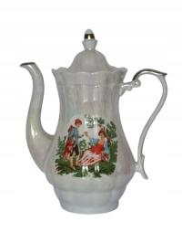 Dzbanek Kawowy Szkliwiony Porcelana Wałbrzych