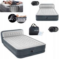 Materac Dmuchany Dwuosobowy Welurowy Łóżko z Pompką Do Spania Duży