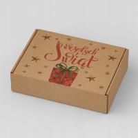 PUDEŁKO ŚWIĄTECZNE KARTON ŚWIĄTECZNY 250X200X100MM WŚ CZERWONY PREZENT