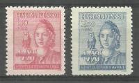 Czechosłowacja 1945 Mi 476-477 Czyste **