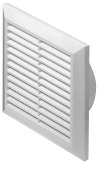Вентиляционная решетка белая 17x17 fi100 T61 ванная комната кухня с сеткой