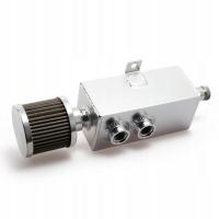 Oil catch tank AN10 1L zbiornik oparów z odmy z filtrem Srebrny