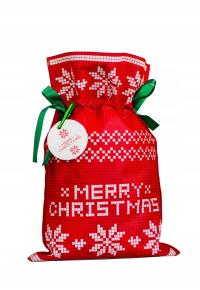 Woreczek prezentowy CZERWONY ŚWIĄTECZNY 60x90cm
