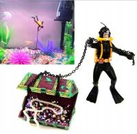 płetwonurek nurek skrzynia dekoracja ozdoba DO AKWARIUM