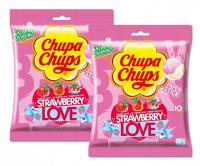 Chupa Chups lizaki truskawkowe mix kwaśne słodkie ze śmietanką Love 2x120g