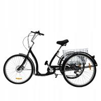 26’ 6-скоростной черный трехколесный велосипед для взрослых